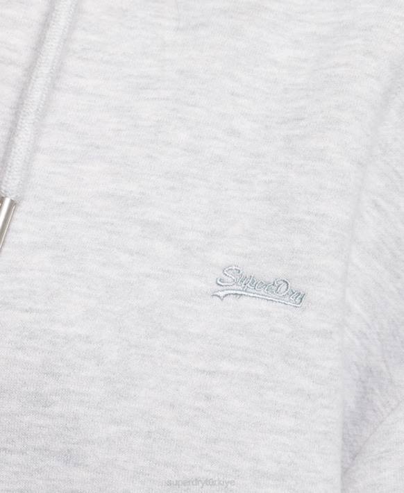 kadınlar Superdry açık gri organik pamuklu logo işlemeli sweat elbise NNTB2461