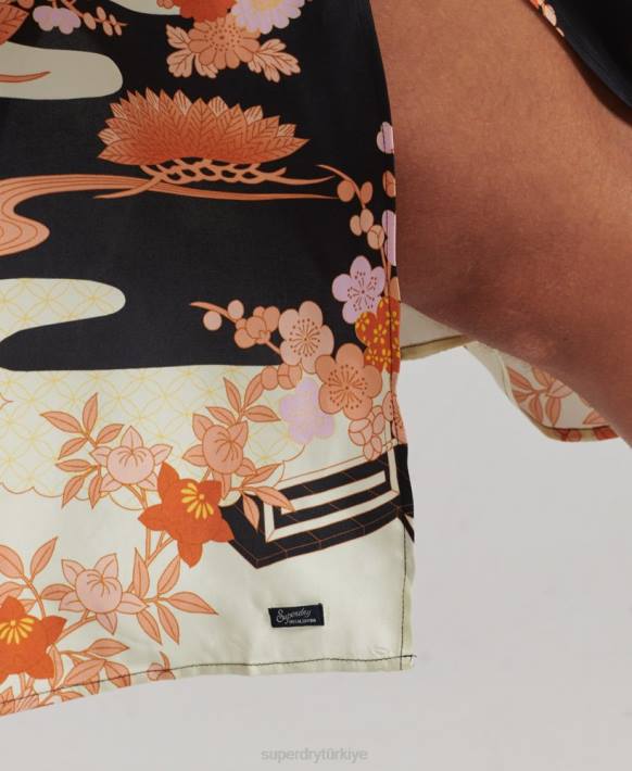 kadınlar Superdry altın baskılı midi slip elbise NNTB2369