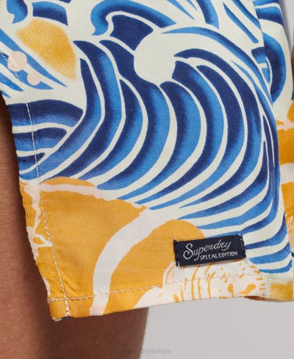 kadınlar Superdry altın baskılı mini slip elbise NNTB2405