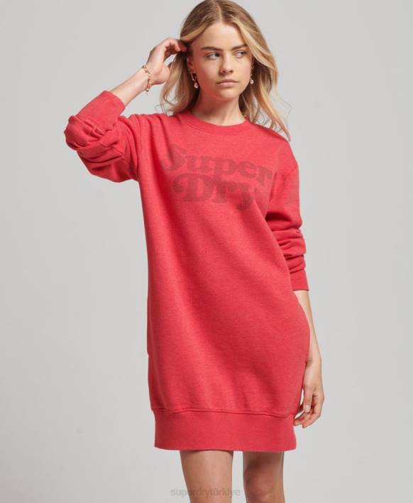 kadınlar Superdry kırmızı bakır klasik elbise NNTB2553