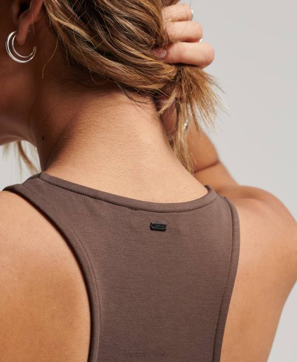 kadınlar Superdry kahverengi mayo yarışçı elbise NNTB2375