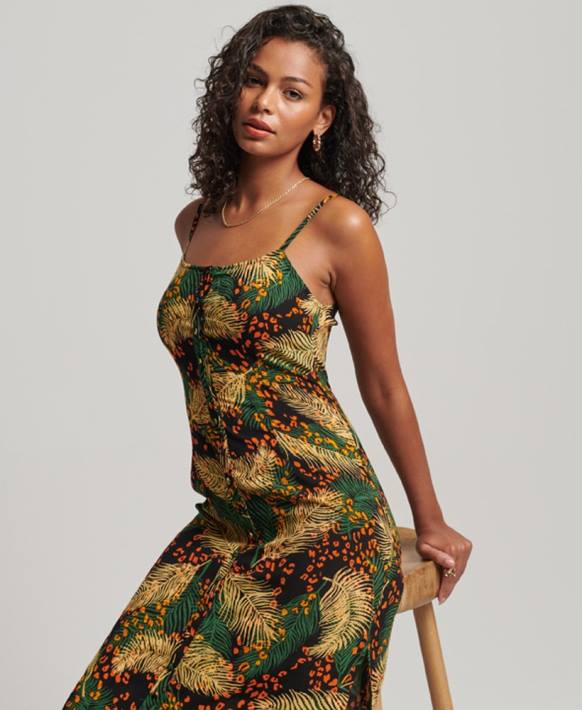 kadınlar Superdry çok baskılı düğmeli midi elbise NNTB2490