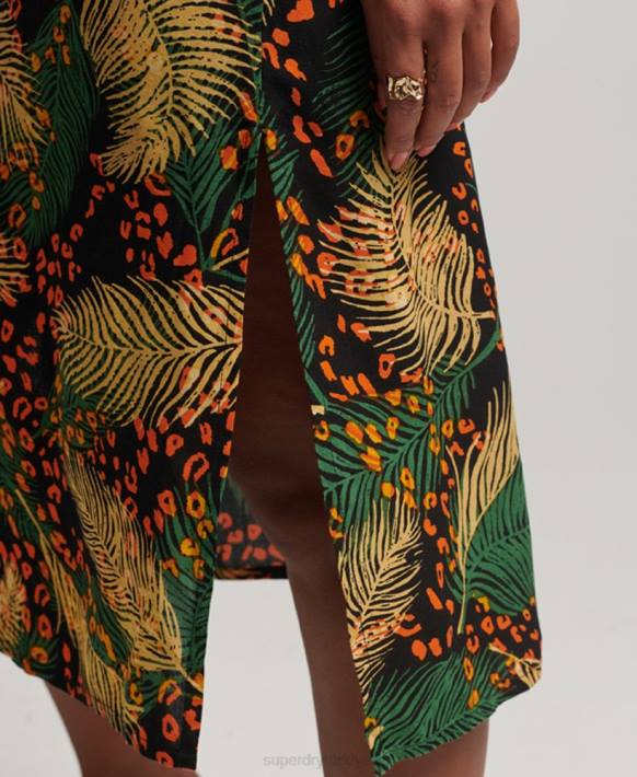 kadınlar Superdry çok baskılı düğmeli midi elbise NNTB2490