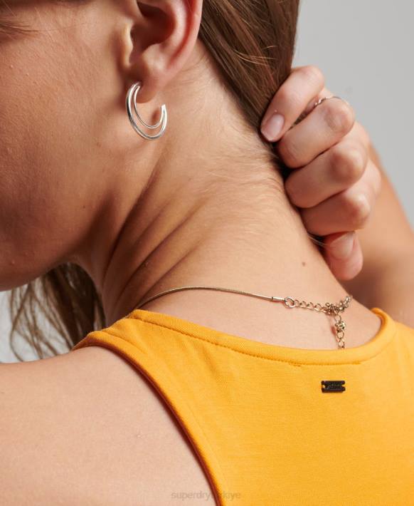 kadınlar Superdry sarı jarse yarışçı mini elbise NNTB2408