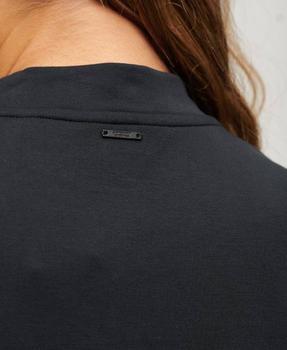 kadınlar Superdry siyah kolsuz çizgili mini elbise NNTB1959