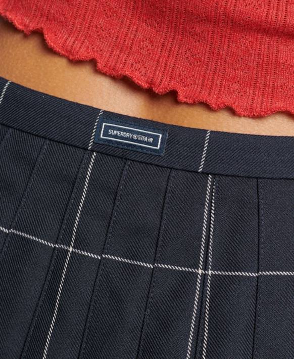 kadınlar Superdry Donanma eski pileli mini etek NNTB4159