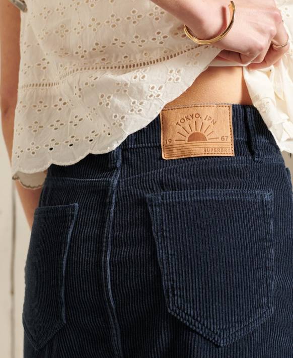 kadınlar Superdry Donanma kordon mini etek NNTB6702