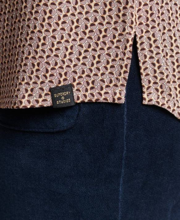 kadınlar Superdry bej stüdyolar yetmişli gömlek NNTB2955