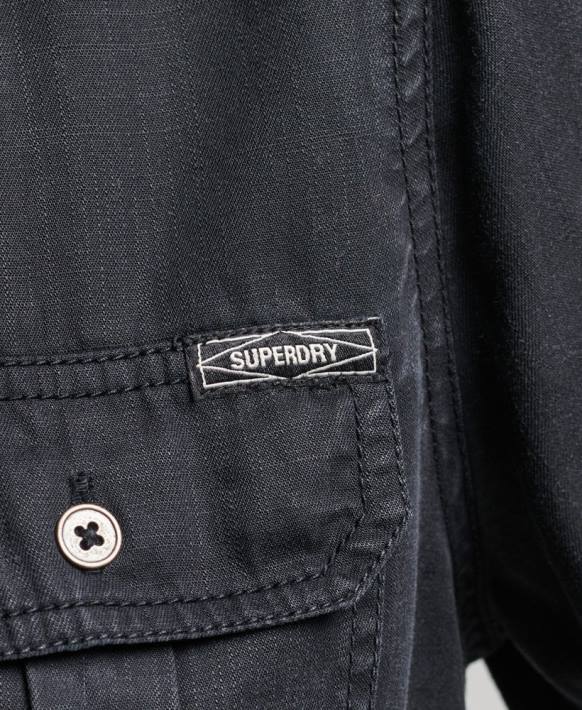 kadınlar Superdry kahverengi askeri gömlek NNTB3004