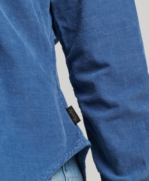 kadınlar Superdry mavi kordon batı gömlek NNTB3011