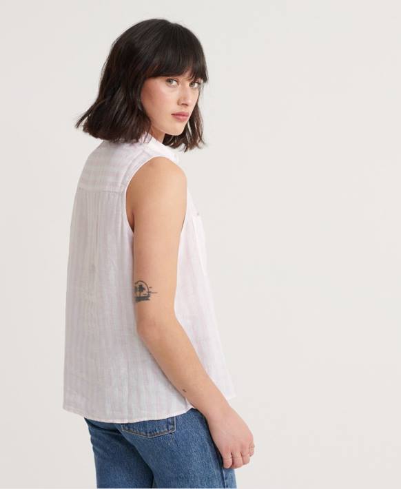 kadınlar Superdry pembe aubrey gömlek NNTB3050