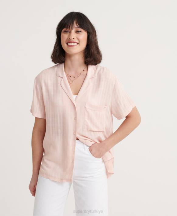 kadınlar Superdry pembe fleur resort gömlek NNTB3065