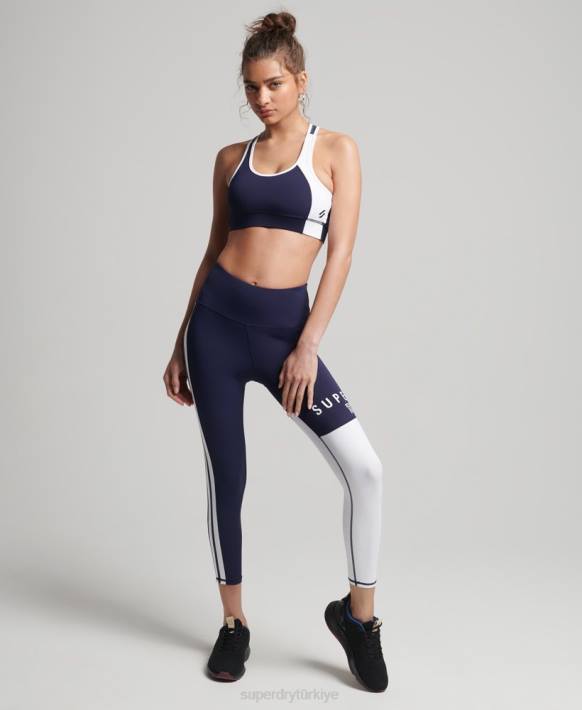 kadınlar Superdry Donanma eğitim asimetrik sutyen NNTB6339