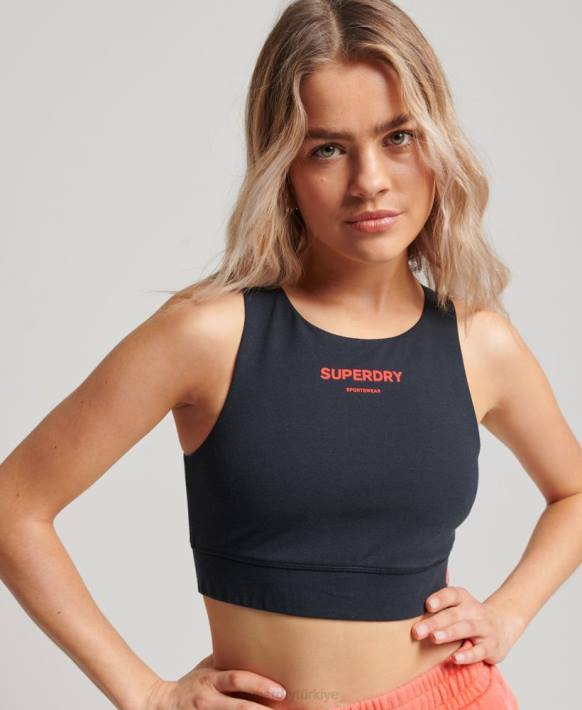 kadınlar Superdry Donanma organik pamuk çekirdekli spor sütyeni NNTB4195