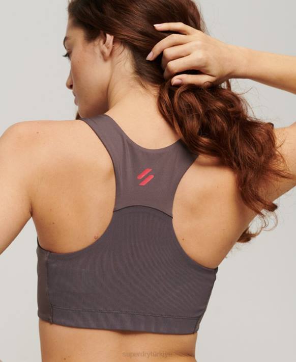 kadınlar Superdry gri çekirdek aktif sutyen NNTB2996