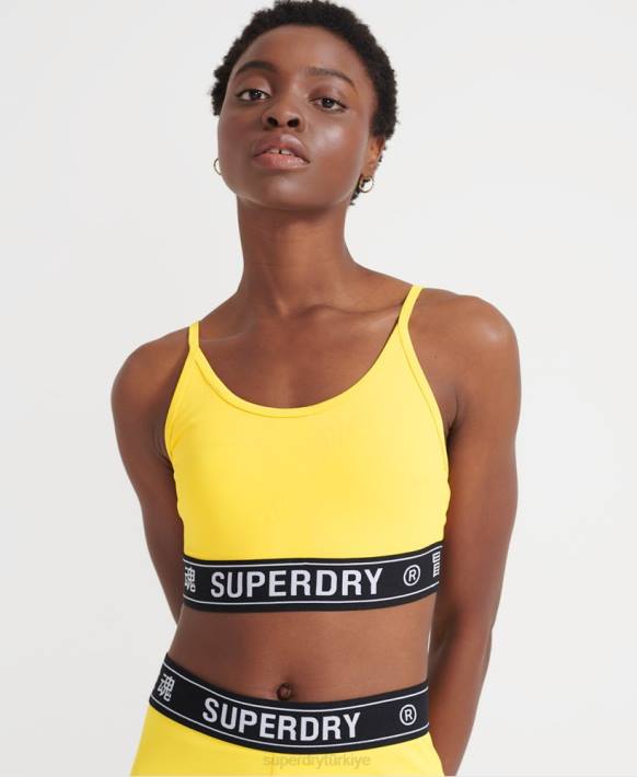 kadınlar Superdry sarı eğitim logosu sutyen NNTB4210