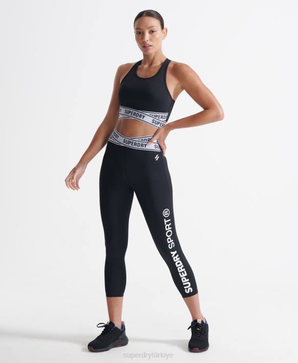kadınlar Superdry siyah eğitim çekirdek çapraz sutyen NNTB4187
