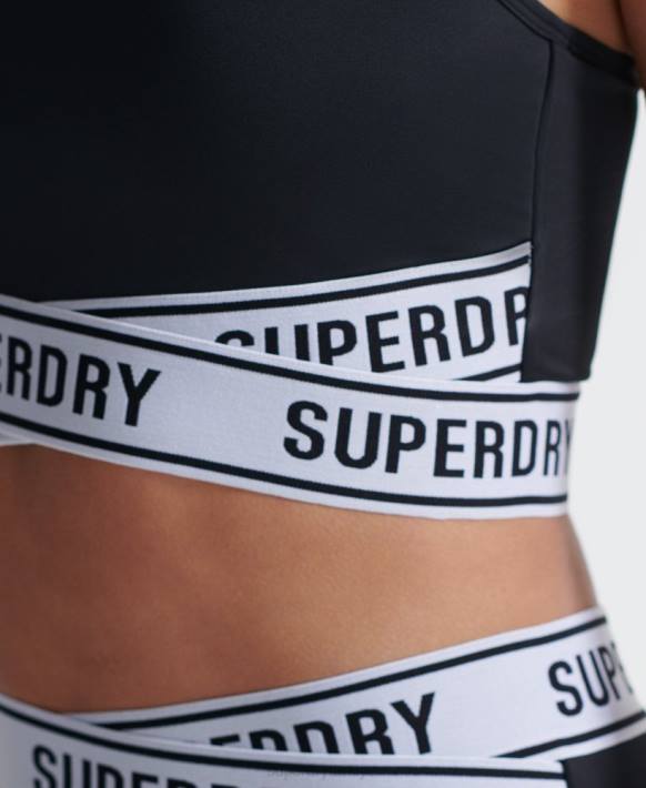 kadınlar Superdry siyah eğitim çekirdek çapraz sutyen NNTB4187