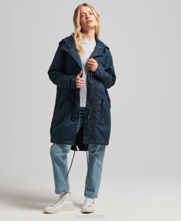 kadınlar Superdry Donanma alan parka ceket NNTB3545
