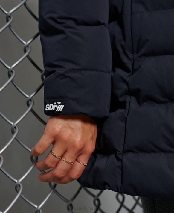 kadınlar Superdry Donanma arktik uzun kirpi ceket NNTB5655