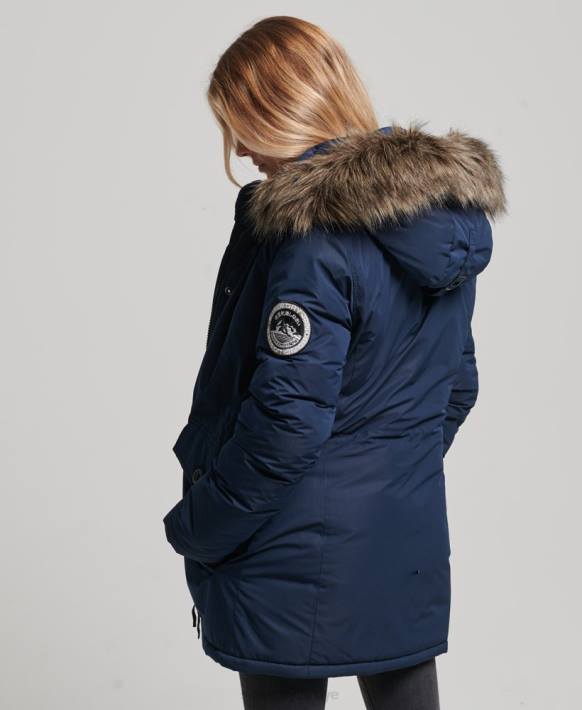 kadınlar Superdry Donanma ashley everest parka kaban NNTB5443