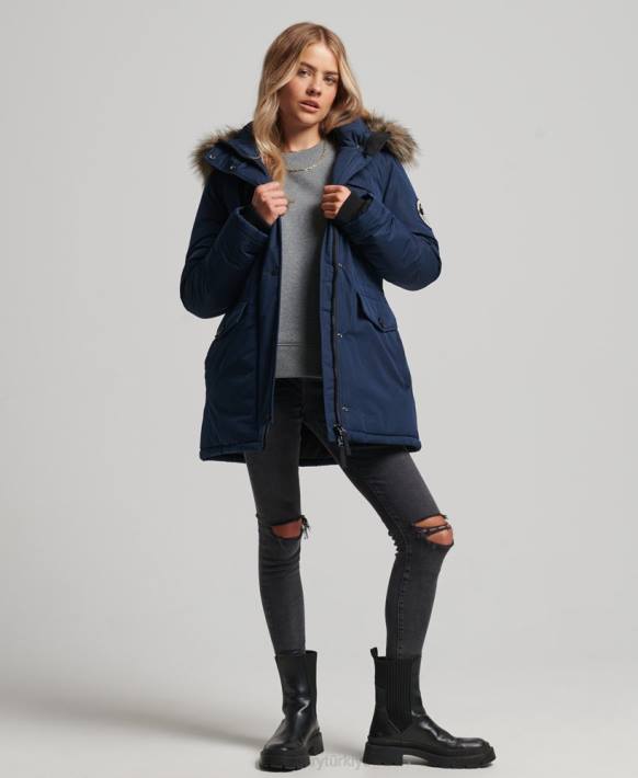 kadınlar Superdry Donanma ashley everest parka kaban NNTB5443