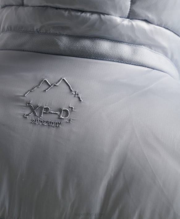 kadınlar Superdry açık mavi xpd spor uzun çizgi kirpi ceket NNTB3745