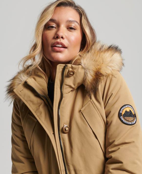 kadınlar Superdry bronzlaşmak everest parka kaban NNTB5700
