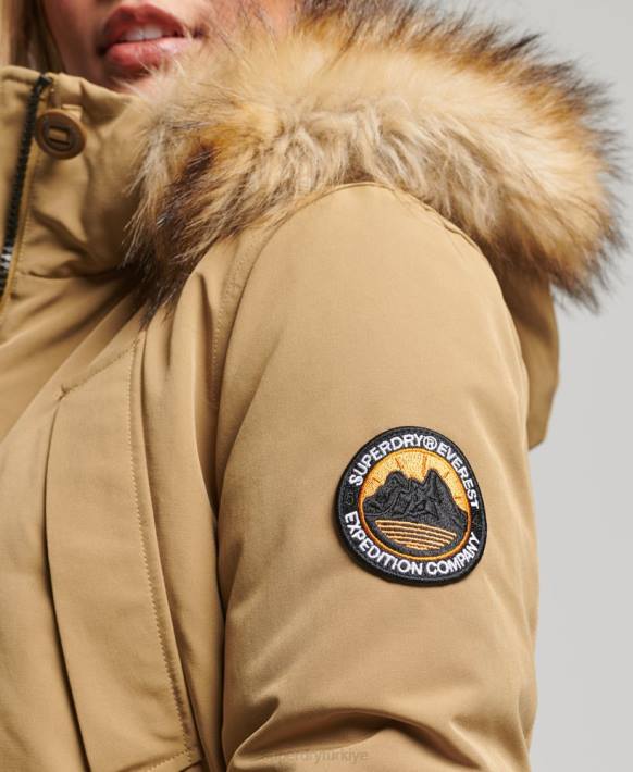 kadınlar Superdry bronzlaşmak everest parka kaban NNTB5700