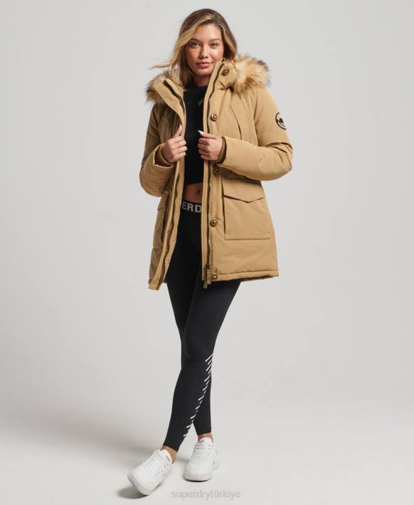 kadınlar Superdry bronzlaşmak everest parka kaban NNTB5700