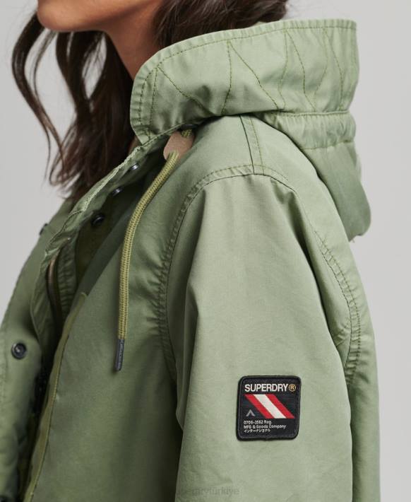 kadınlar Superdry haki alan parka ceket NNTB5663