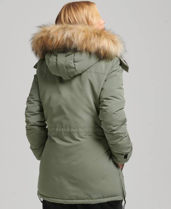kadınlar Superdry haki xpd everest parka kaban NNTB3655