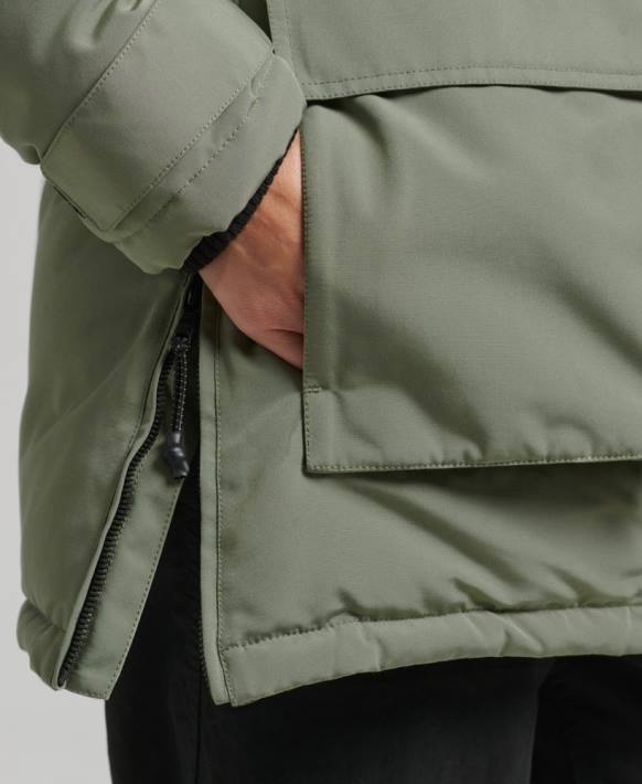 kadınlar Superdry haki xpd everest parka kaban NNTB3655