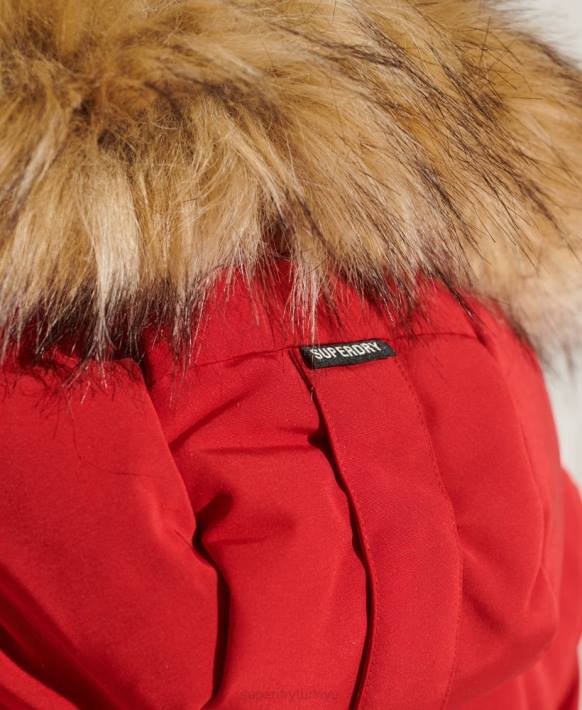 kadınlar Superdry kırmızı code everest parka kaban NNTB5589