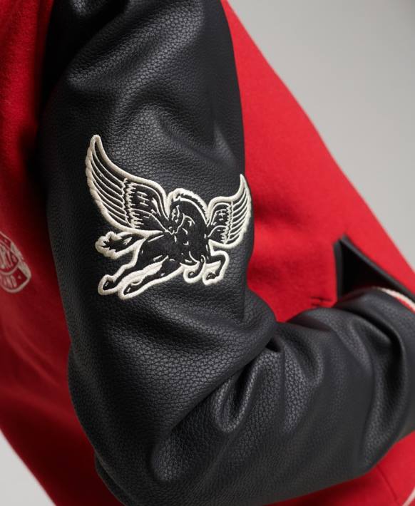 kadınlar Superdry kırmızı eski karma üniversite bombardıman uçağı NNTB5423