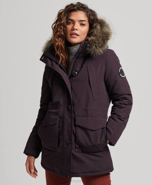 kadınlar Superdry mor everest parka kaban NNTB3786