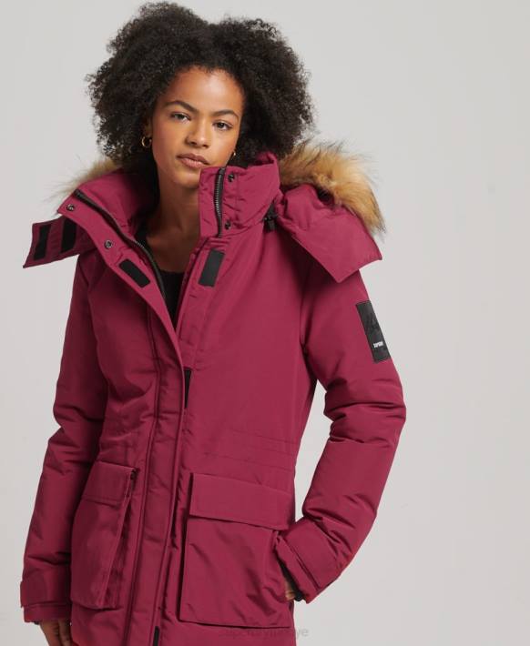 kadınlar Superdry pembe xpd everest parka kaban NNTB5445