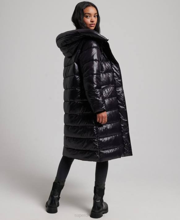 kadınlar Superdry siyah yüksek parlaklık uzun çizgili nevresim NNTB5642