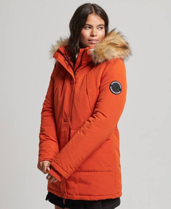 kadınlar Superdry turuncu everest parka kaban NNTB3684