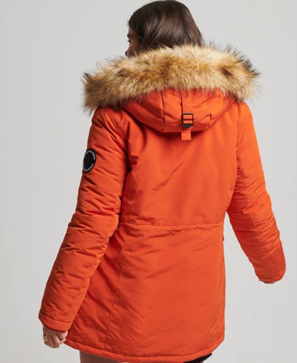 kadınlar Superdry turuncu everest parka kaban NNTB3684
