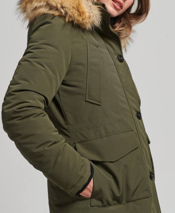 kadınlar Superdry yeşil everest parka kaban NNTB3781
