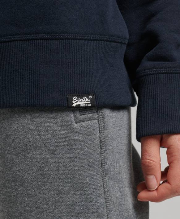 kadınlar Superdry Donanma organik pamuklu essential logolu ekip sweatshirt NNTB6115