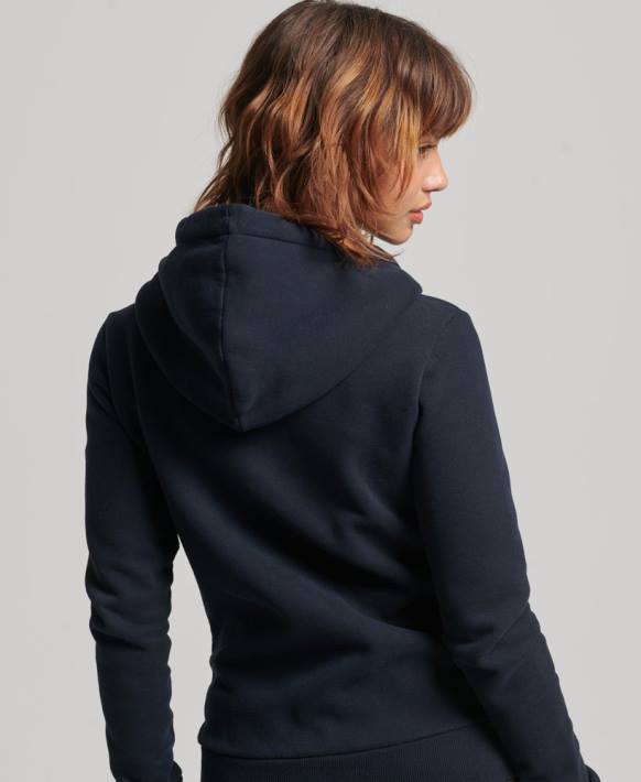 kadınlar Superdry Donanma vintage cooper nostaljik fermuarlı kapşonlu NNTB5936