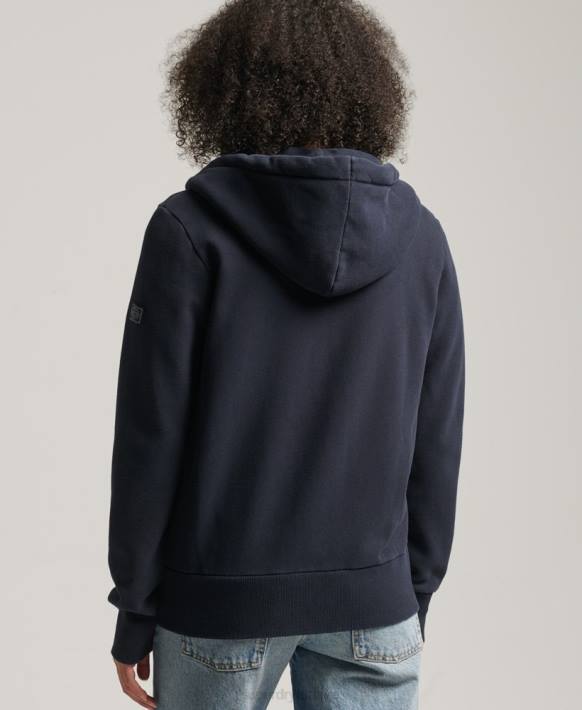 kadınlar Superdry Donanma vintage logo anlatımlı fermuarlı kapşonlu NNTB6059