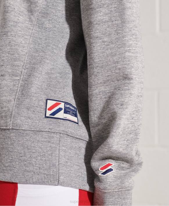 kadınlar Superdry açık gri Sportstyle Essential Ekip Sweatshirt'ü NNTB5931