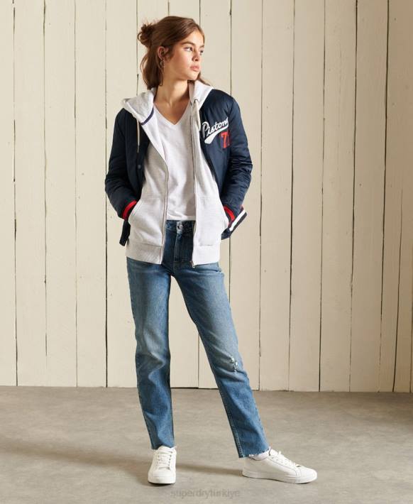 kadınlar Superdry açık gri atletizm zip kapşonlu NNTB6085