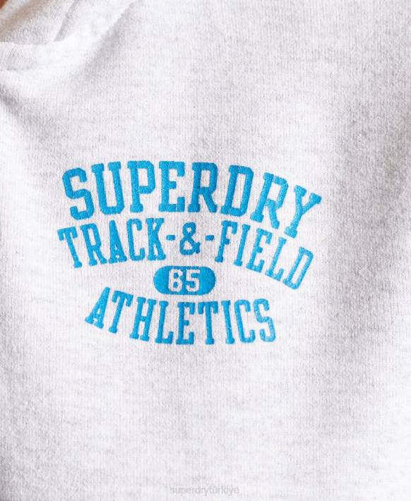 kadınlar Superdry açık gri atletizm zip kapşonlu NNTB6085