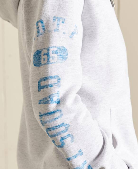 kadınlar Superdry açık gri atletizm zip kapşonlu NNTB6085