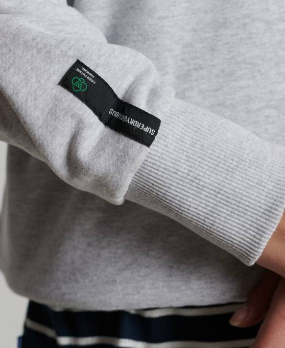kadınlar Superdry açık gri geri dönüşümlü şehir ekibi sweatshirt NNTB6089