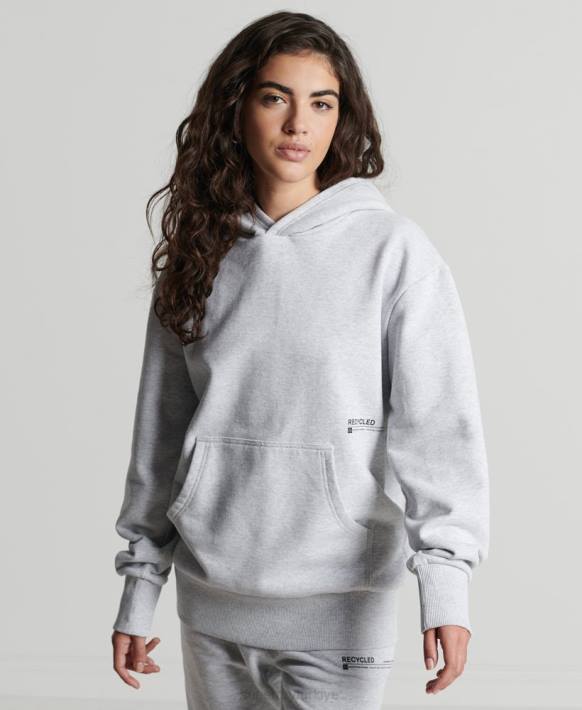 kadınlar Superdry açık gri geri dönüştürülmüş mikro orta kapşonlu NNTB5834